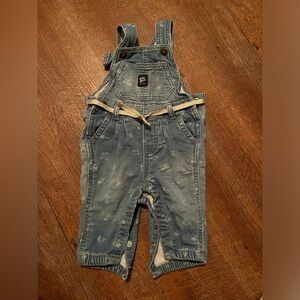 3/$20 Oshkosh denim floral overalls